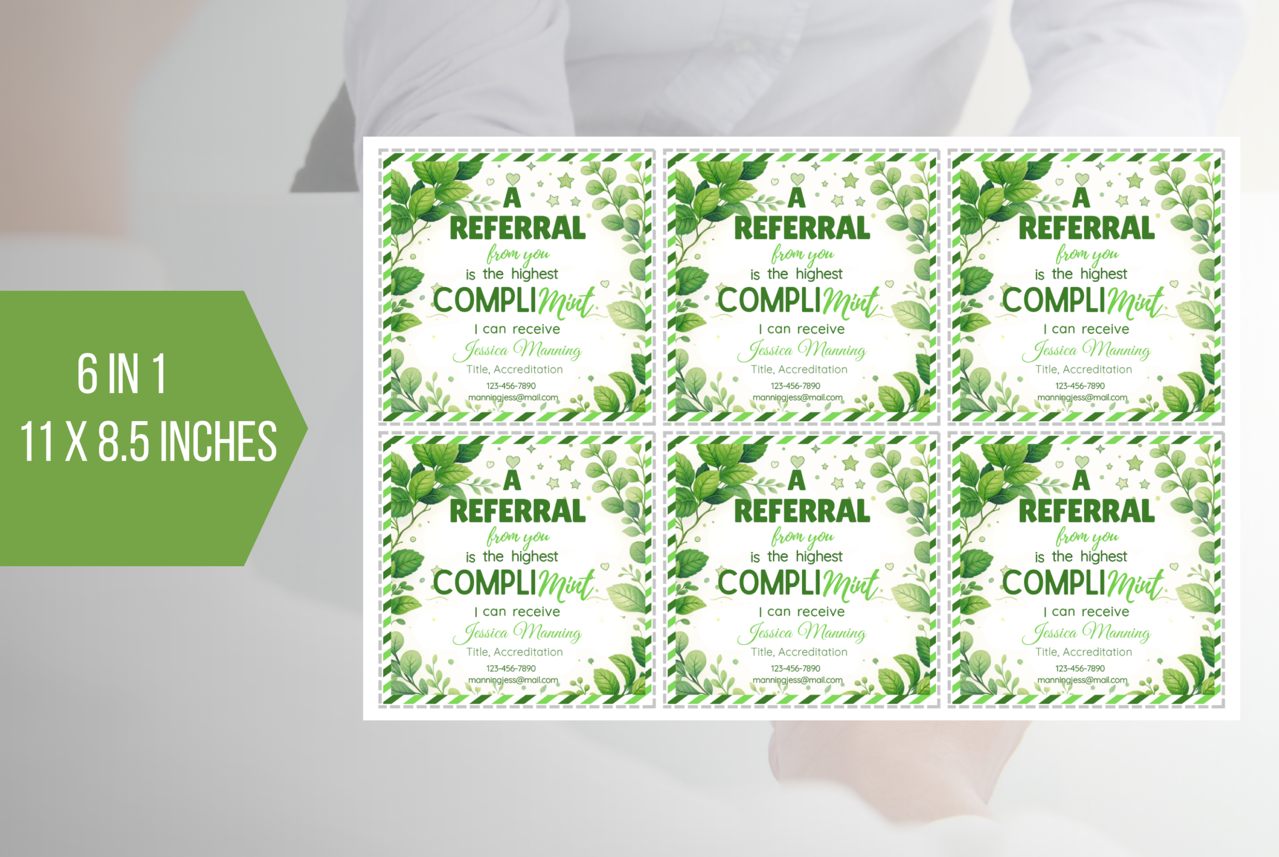 EDITABLE Referrals From You is a Compli-Mint
