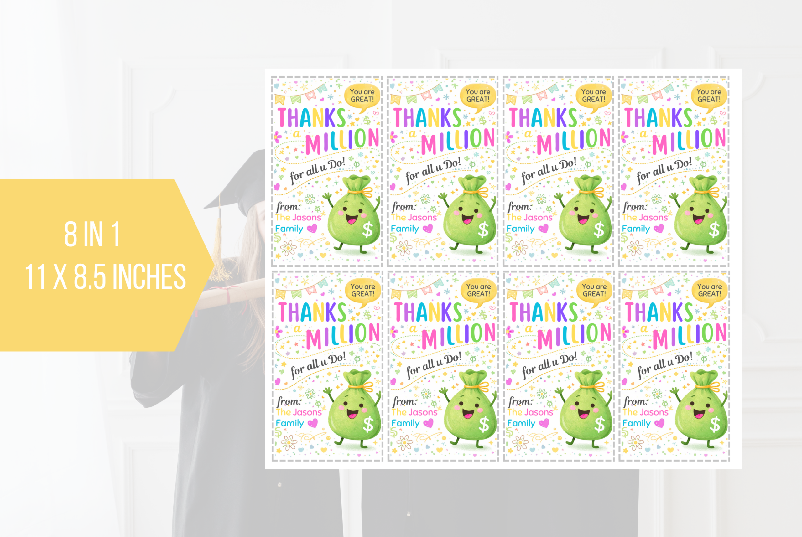 EDITABLE Thanks a Million for All You Do Tags