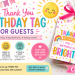 A Thank You Birthday Tag for Guests
