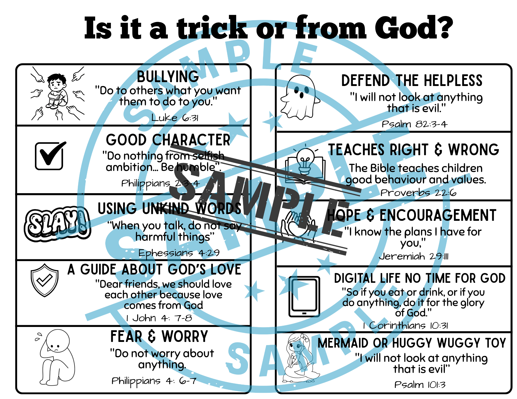 Is It a Trick or From God Worksheet activity