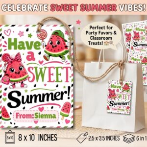 EDITABLE Have A Sweet Summer End of School Year Tags