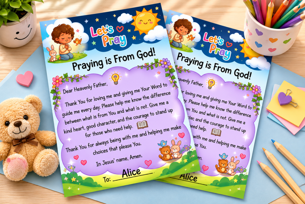 Children Prayer Template