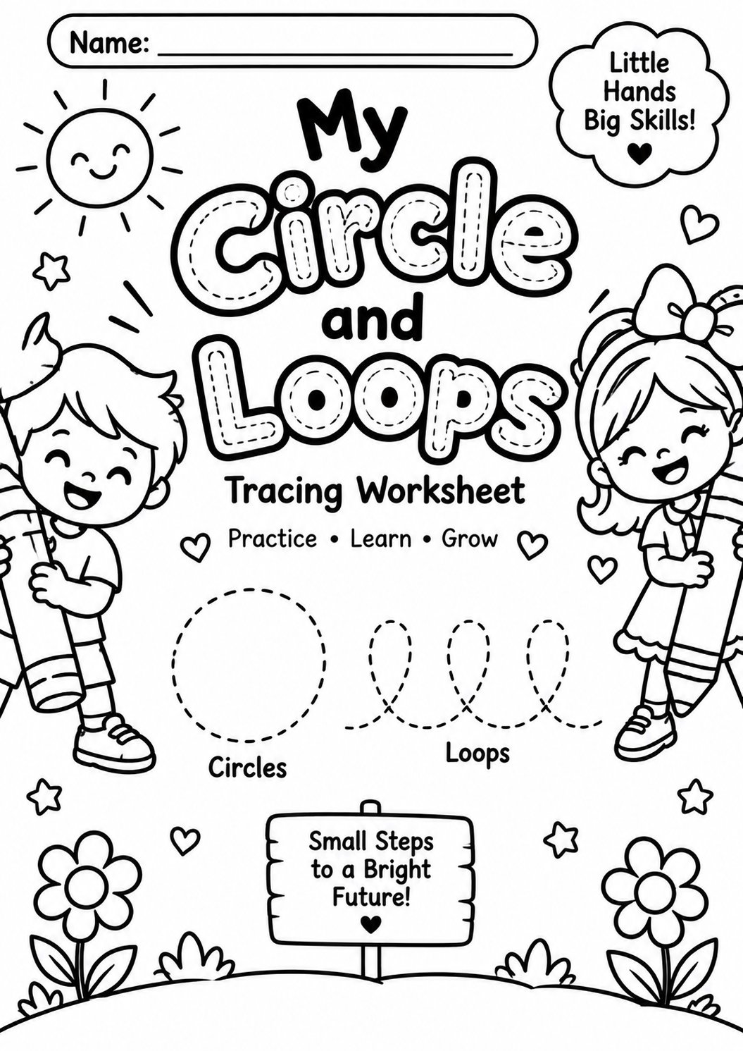 Printable Preschool Circle and Loops Tracing Bundle